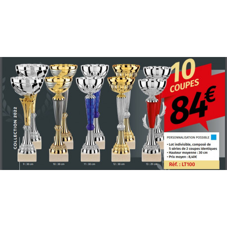 LOT DE 10 COUPES