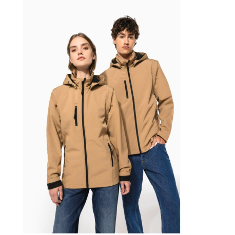 VESTE SOFTSHELL 3 COUCHES CAPUCHE ET MANCHES AMOVIBLE